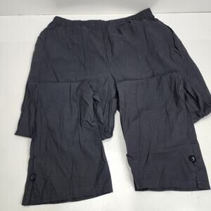 Women's Black Casual Lounge Wear Elastic Waist Pull On Long Pants Size XL